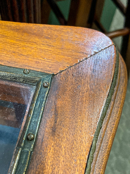 Vintage Louis XV Style Hinged Lidded Vitrine Glass Curio Wood Side Table