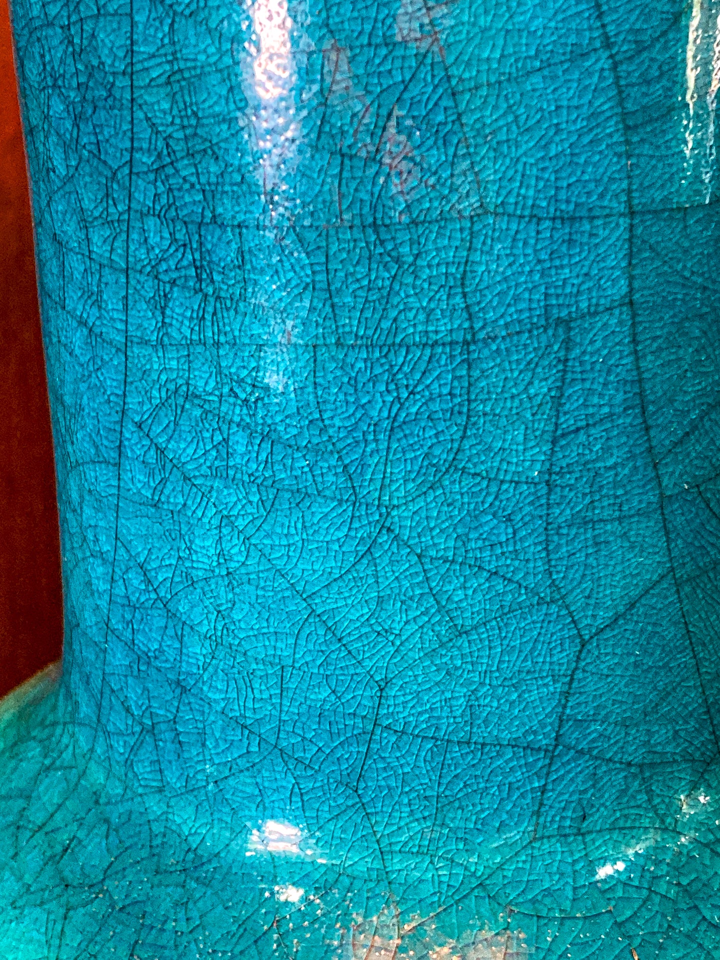 Vintage MCM Frederick Cooper Blue Crackle Glaze Ceramic Table Lamp