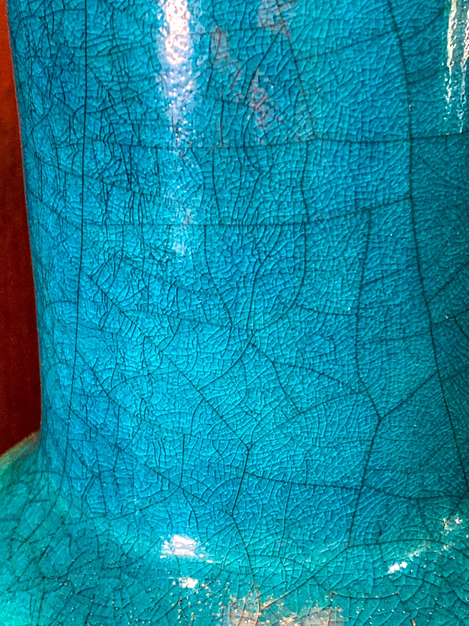 Vintage MCM Frederick Cooper Blue Crackle Glaze Ceramic Table Lamp