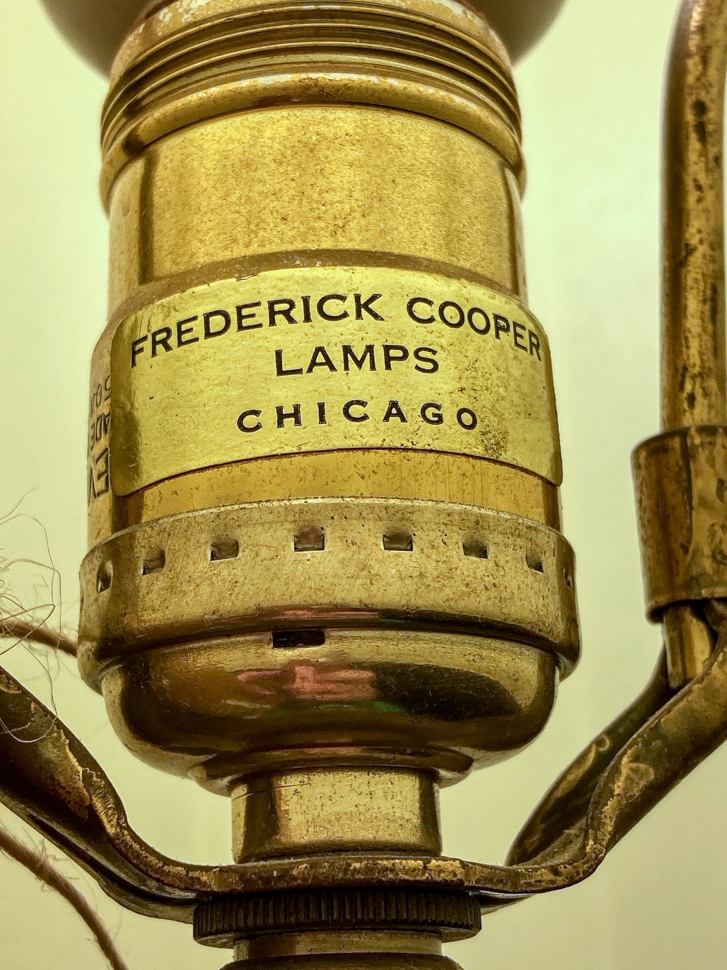 Vintage MCM Frederick Cooper Blue Crackle Glaze Ceramic Table Lamp