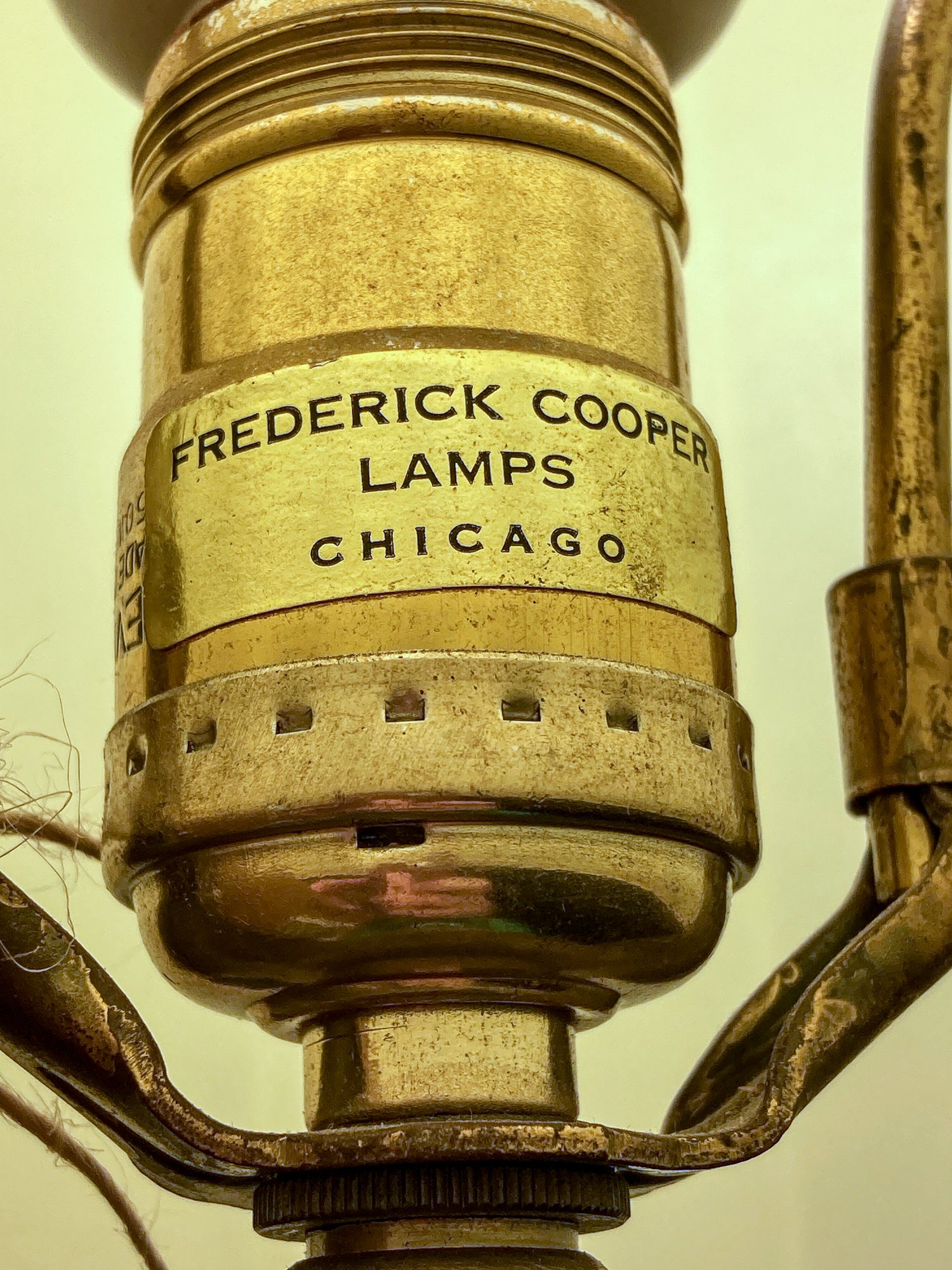 Vintage MCM Frederick Cooper Blue Crackle Glaze Ceramic Table Lamp