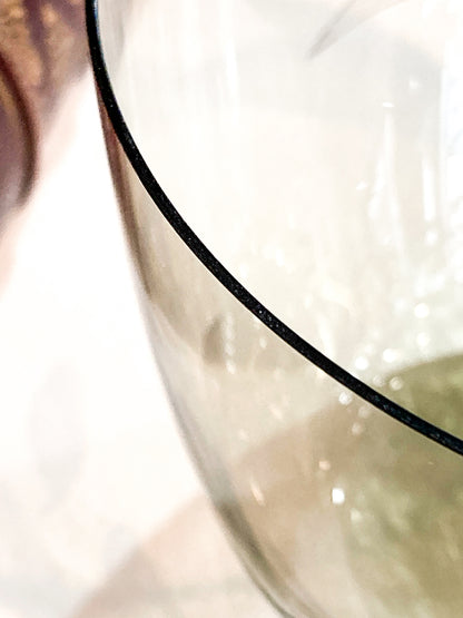 Vintage MCM Kaj Franck Finnish Fish Pattern Etched Green Gray Glass Bowl