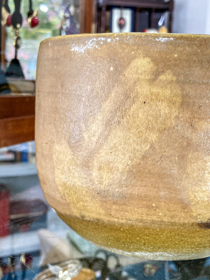 Vintage MCM Phyllis Seltzer Beige Stoneware Pottery Planter Pot