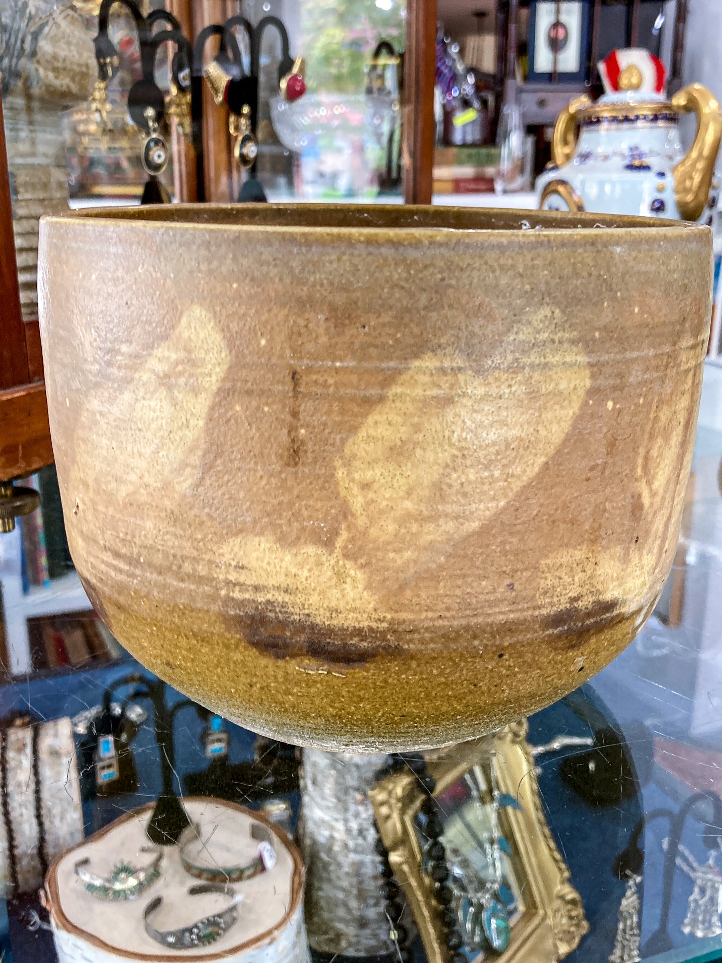 Vintage MCM Phyllis Seltzer Beige Stoneware Pottery Planter Pot