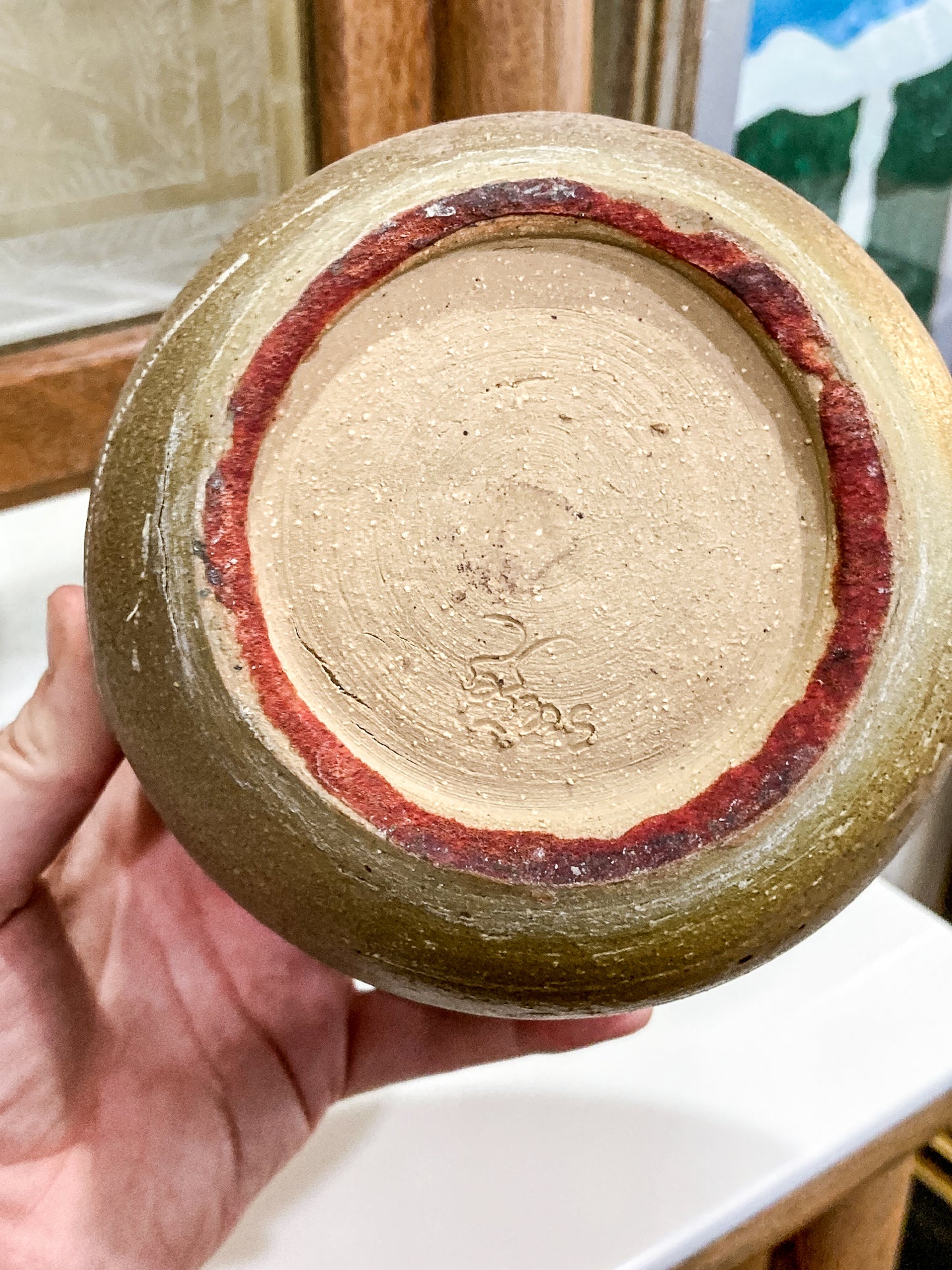 MitchellSotka_VintageMidcenturyMetallicBurgundyPotteryStonewareTallIkebanaVase-01