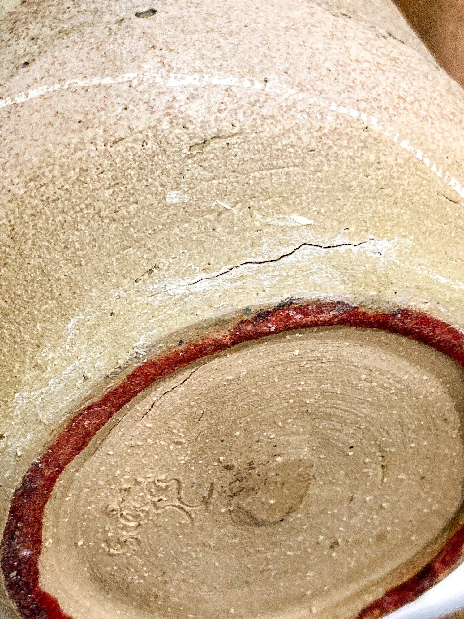MitchellSotka_VintageMidcenturyMetallicBurgundyPotteryStonewareTallIkebanaVase-01