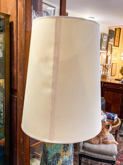 Vintage MCM Turquoise Blue Fantoni Style Lava Glaze Ceramic Table Lamp