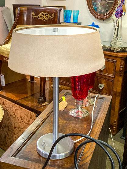 Vintage Walter Von Nessen Studio Sleek Chrome Desk Table Lamp