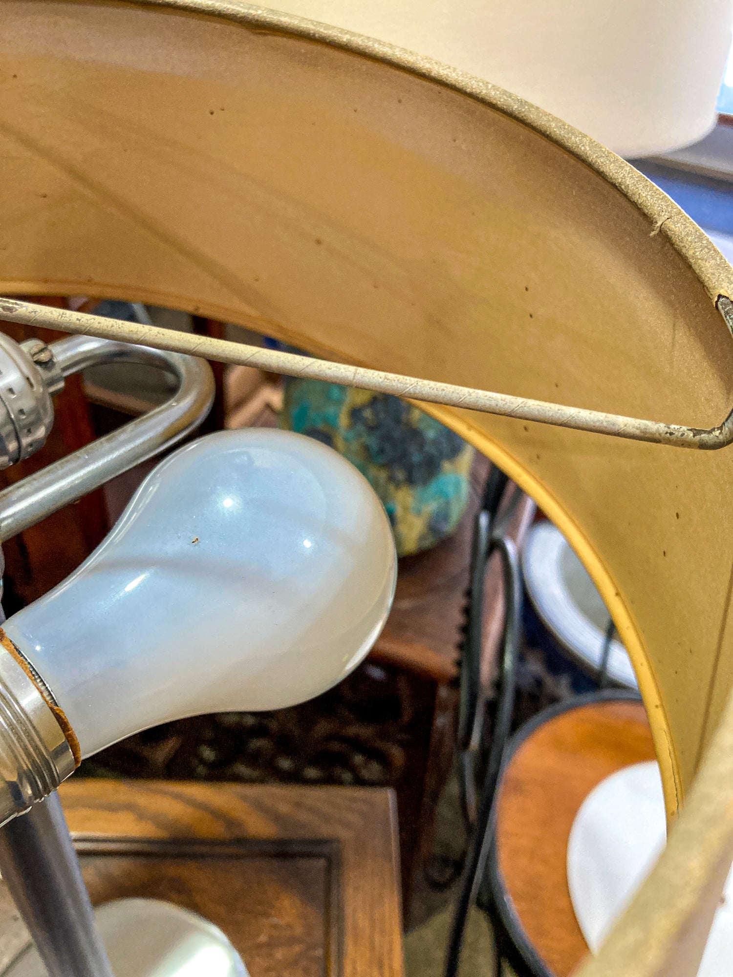 Vintage Walter Von Nessen Studio Sleek Chrome Desk Table Lamp