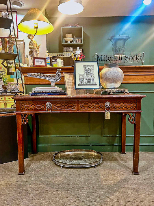 Vintage Mahogany Lion Head Charleston Collection Baker Knapp & Tubbs Desk