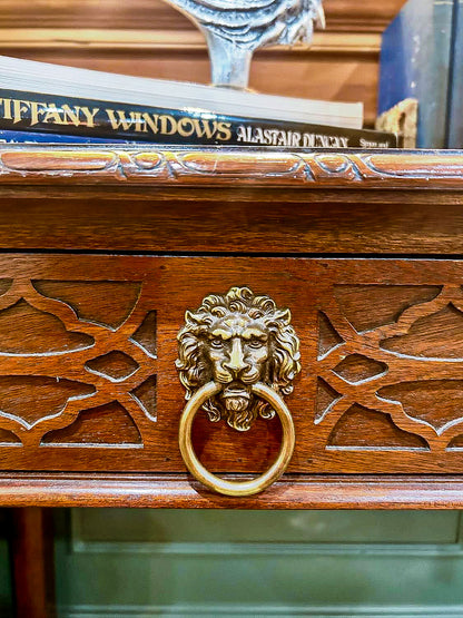 Vintage Mahogany Lion Head Charleston Collection Baker Knapp & Tubbs Desk