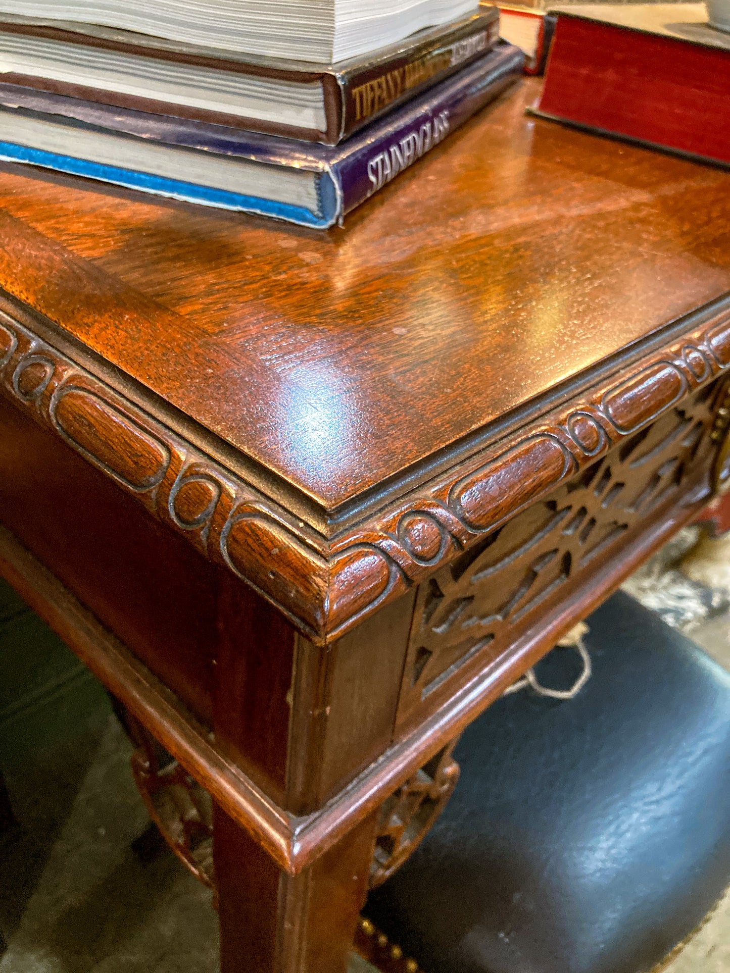 Vintage Mahogany Lion Head Charleston Collection Baker Knapp & Tubbs Desk