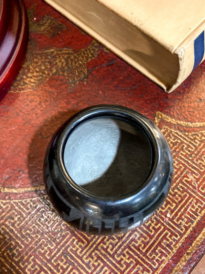 Vintage Margaret Lou Roybal Gutierrez Mini Pueblo Black Pottery Vase