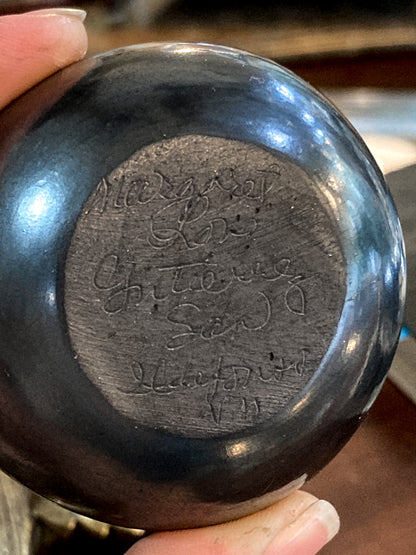 Vintage Margaret Lou Roybal Gutierrez Mini Pueblo Black Pottery Vase