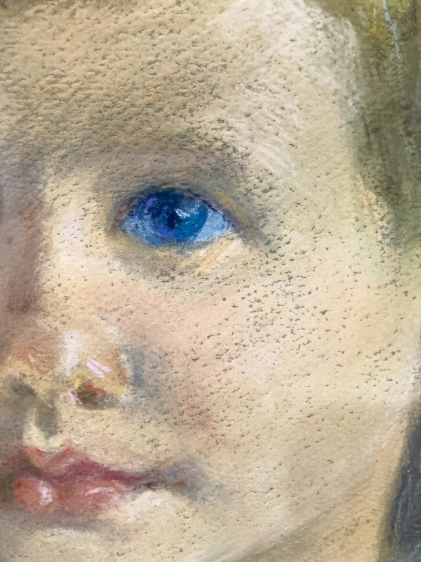 Vintage Matilda Browne (1869-1947) Young Boy Portrait Framed Pastel Drawing