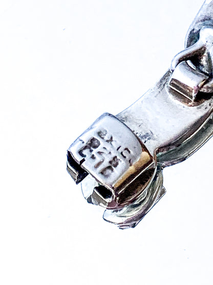 Vintage 1940's Mexico Sterling Silver Incised Hector Aguilar Statement Necklace