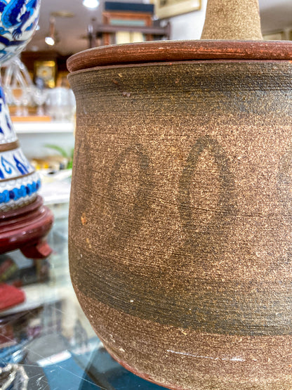 Vintage Mid Century Catawba Evelyn George Ceramic Lidded Pottery Jar Vessel