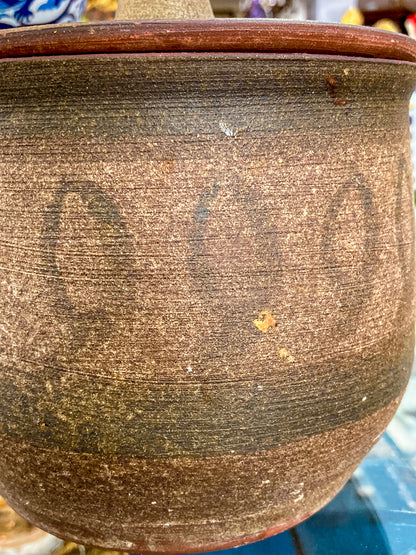 Vintage Mid Century Catawba Evelyn George Ceramic Lidded Pottery Jar Vessel