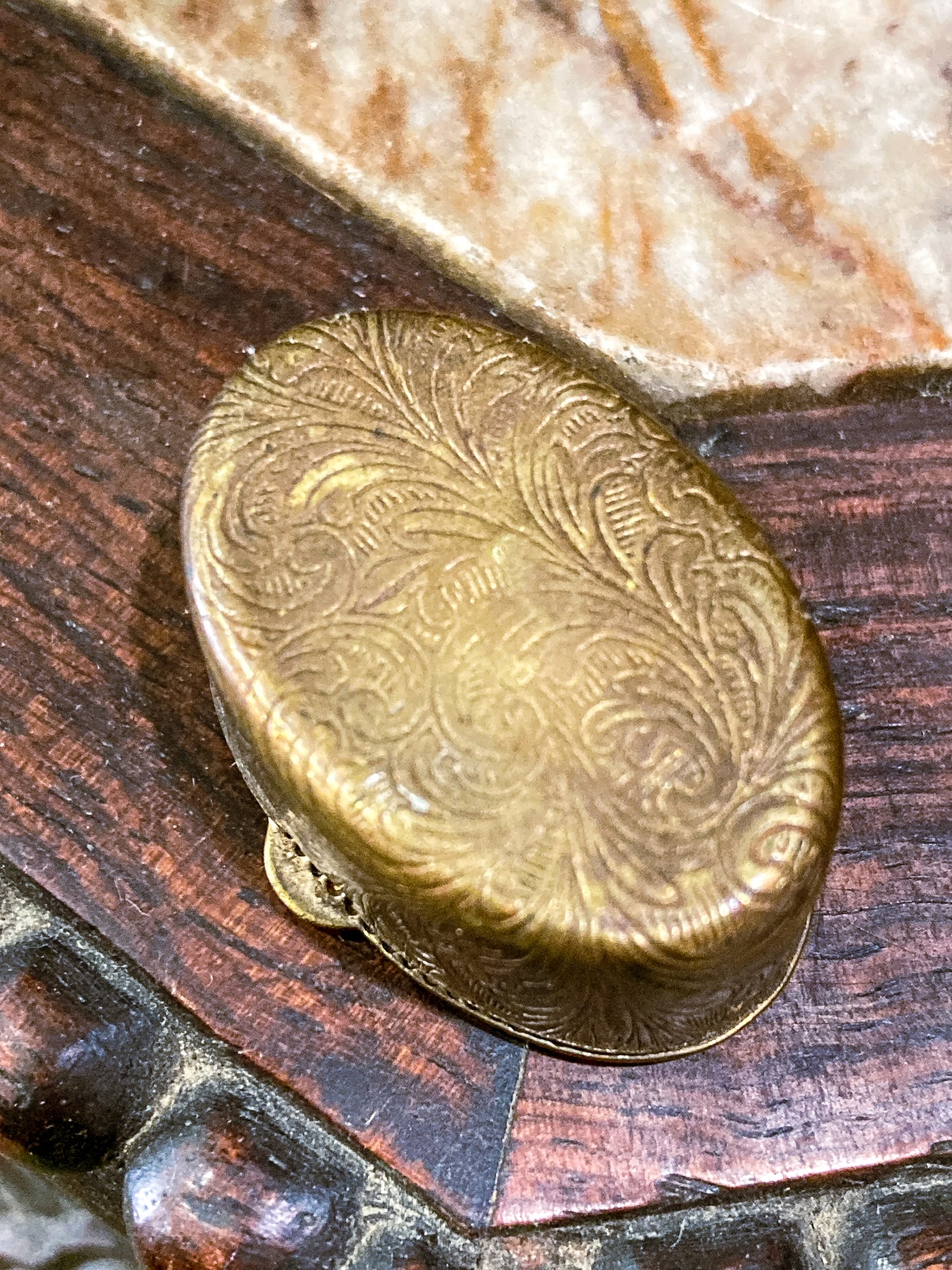 Vintage Mid Century Italian Glass Micro-Mosaic Floral Motif Trinket Pill Box