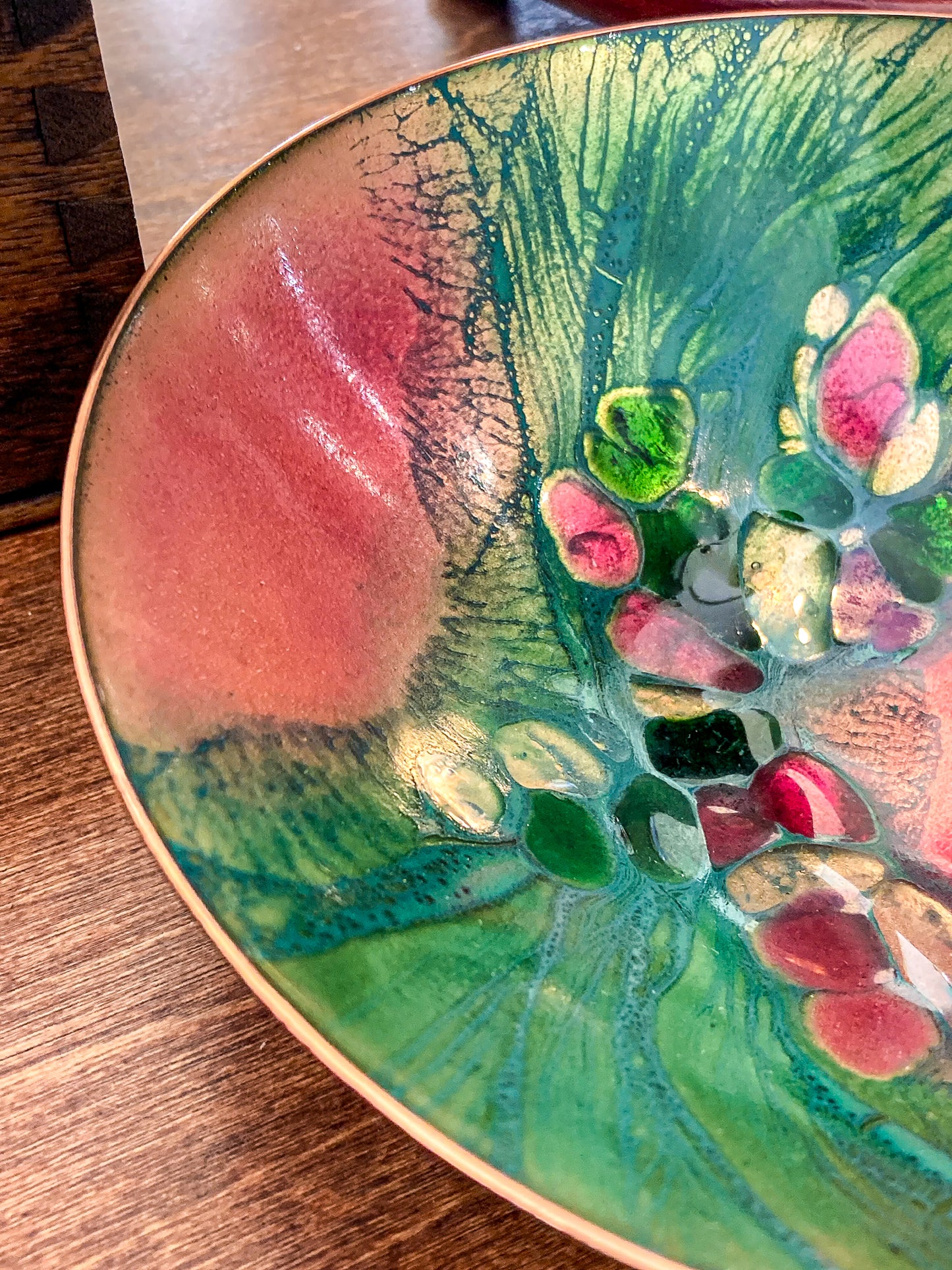 Vintage Midcentury Mary Raymond Australia Copper Enamel Bowl