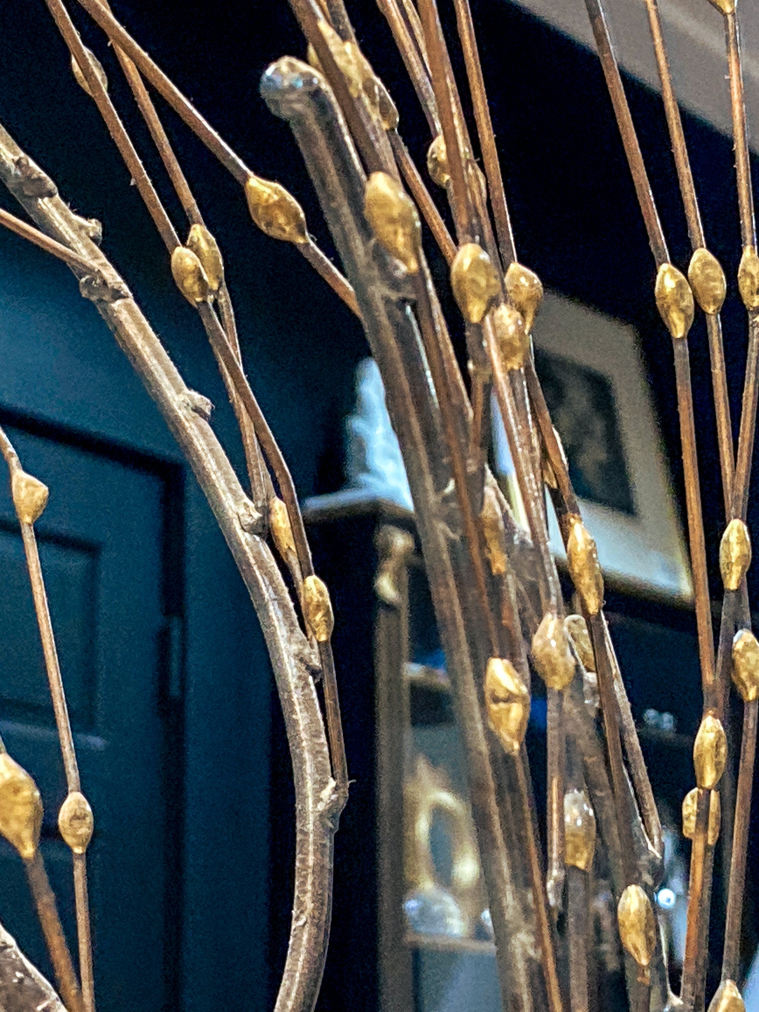 Vintage Modernist Wispy Willow Budding Tree William Wessel Bronze Sculpture