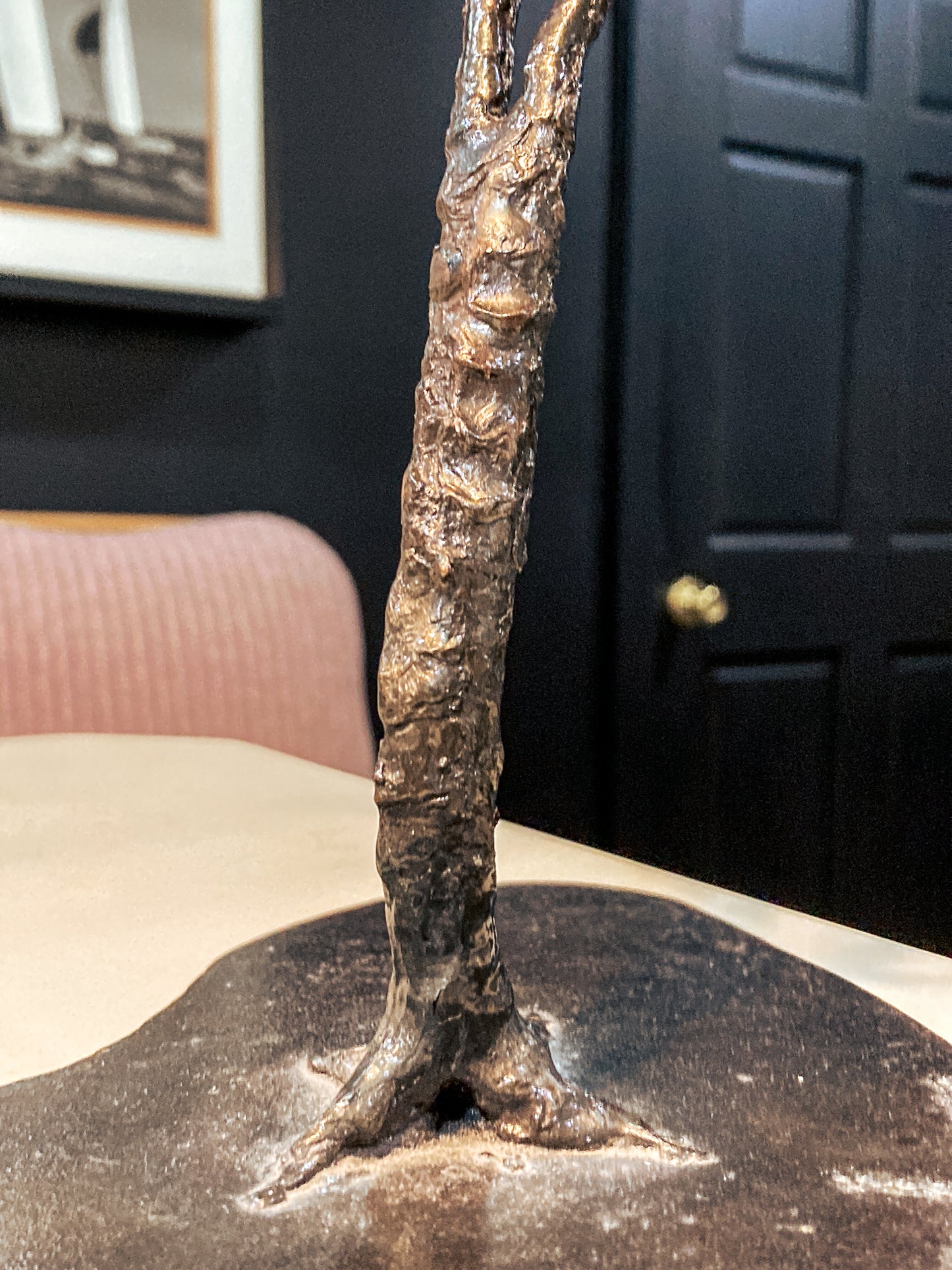 Vintage Modernist Wispy Willow Budding Tree William Wessel Bronze Sculpture
