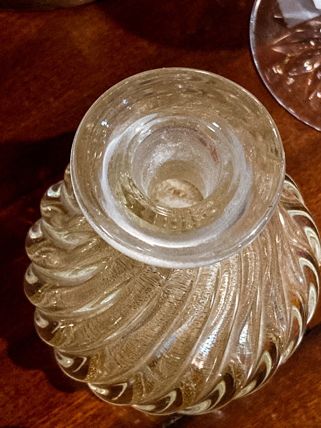 Vintage Murano Italian Hand Blown Mesmerizing Gold Fleck Glass Scent Bottle
