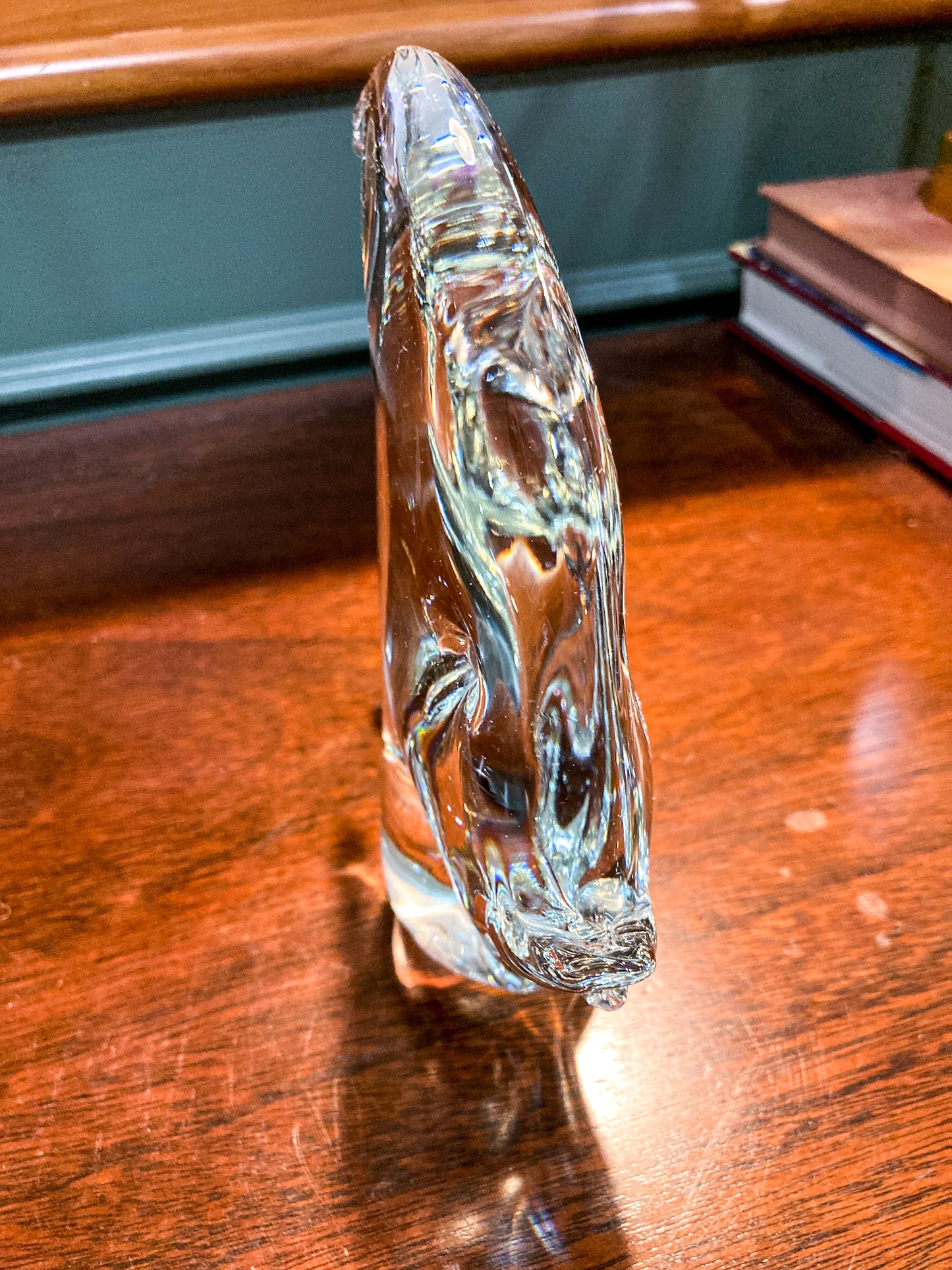 Vintage Murano Italian Handblown Clear Glass Angel Fish Sculpture