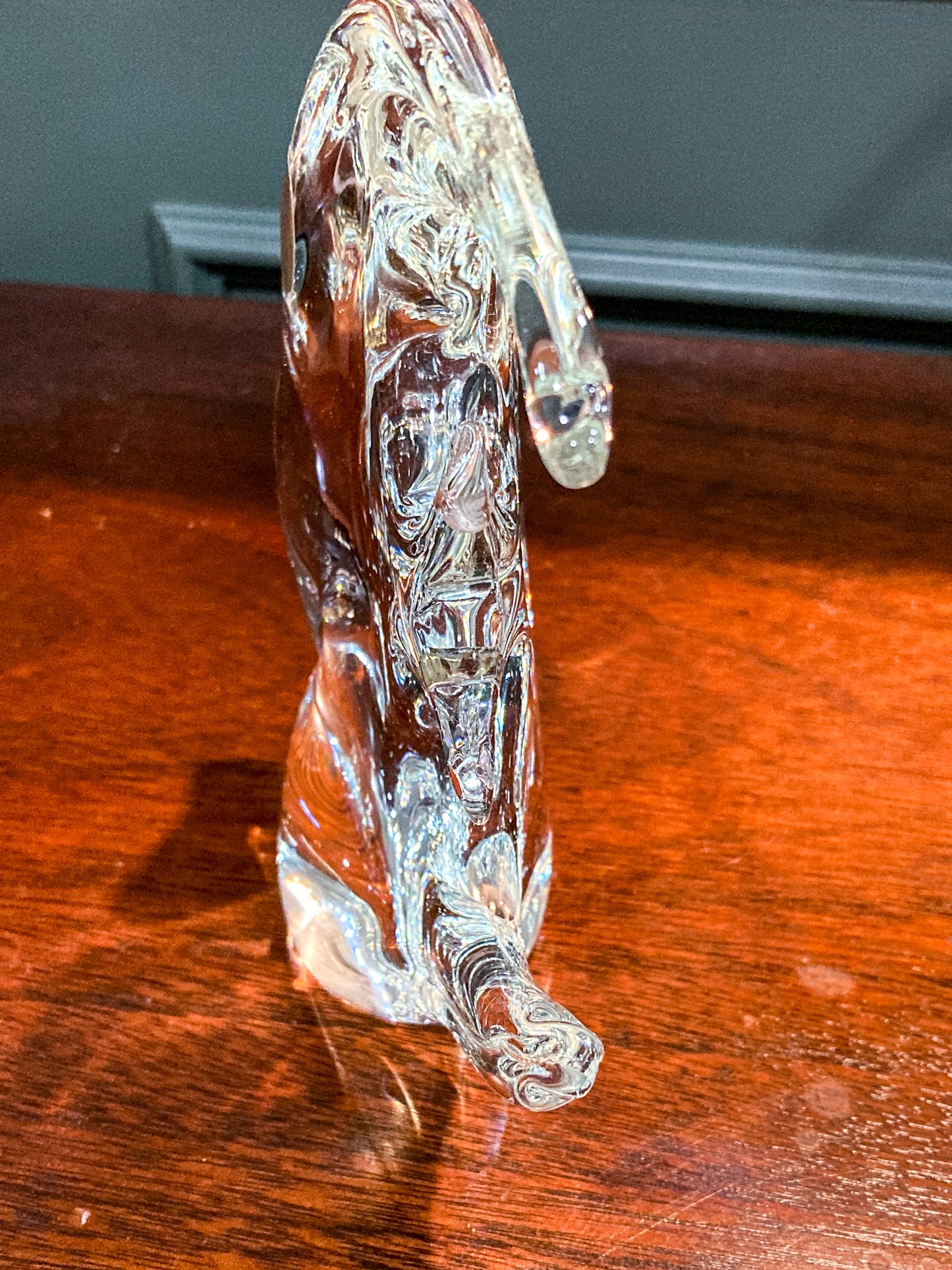 Vintage Murano Italian Handblown Clear Glass Angel Fish Sculpture