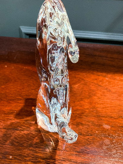 Vintage Murano Italian Handblown Clear Glass Angel Fish Sculpture
