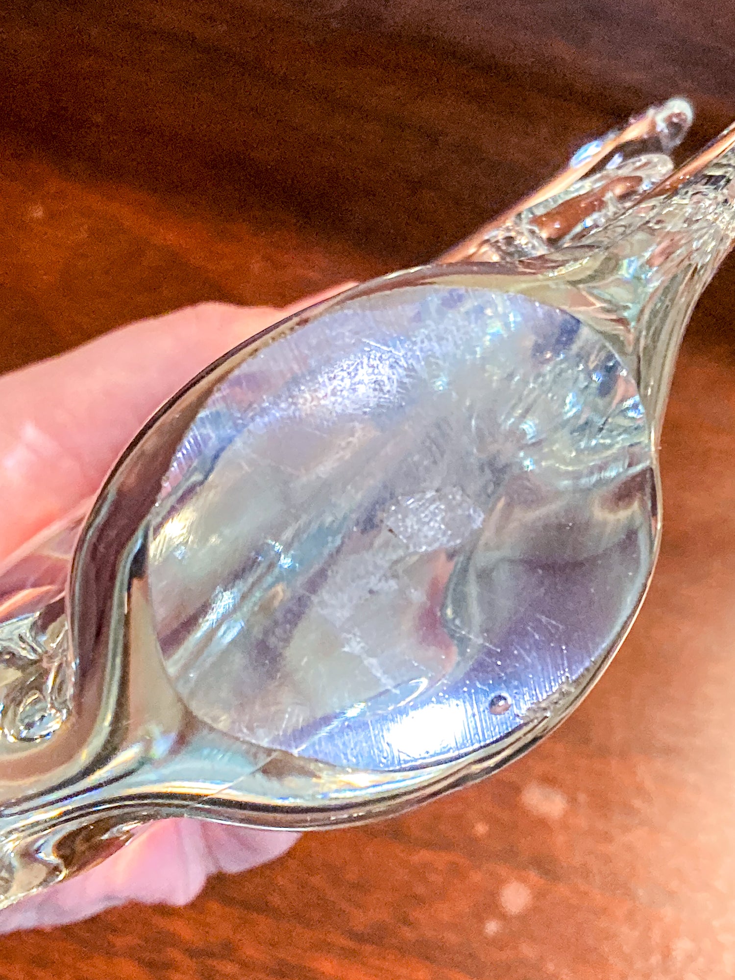 Vintage Murano Italian Handblown Clear Glass Angel Fish Sculpture