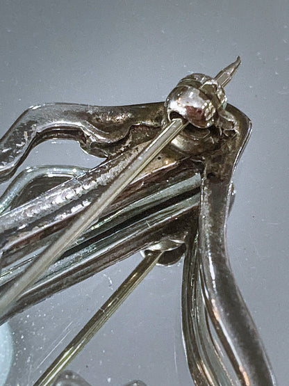 Vintage Native American Pueblo Zuni Medicine Bear Sterling Silver Brooch Pin