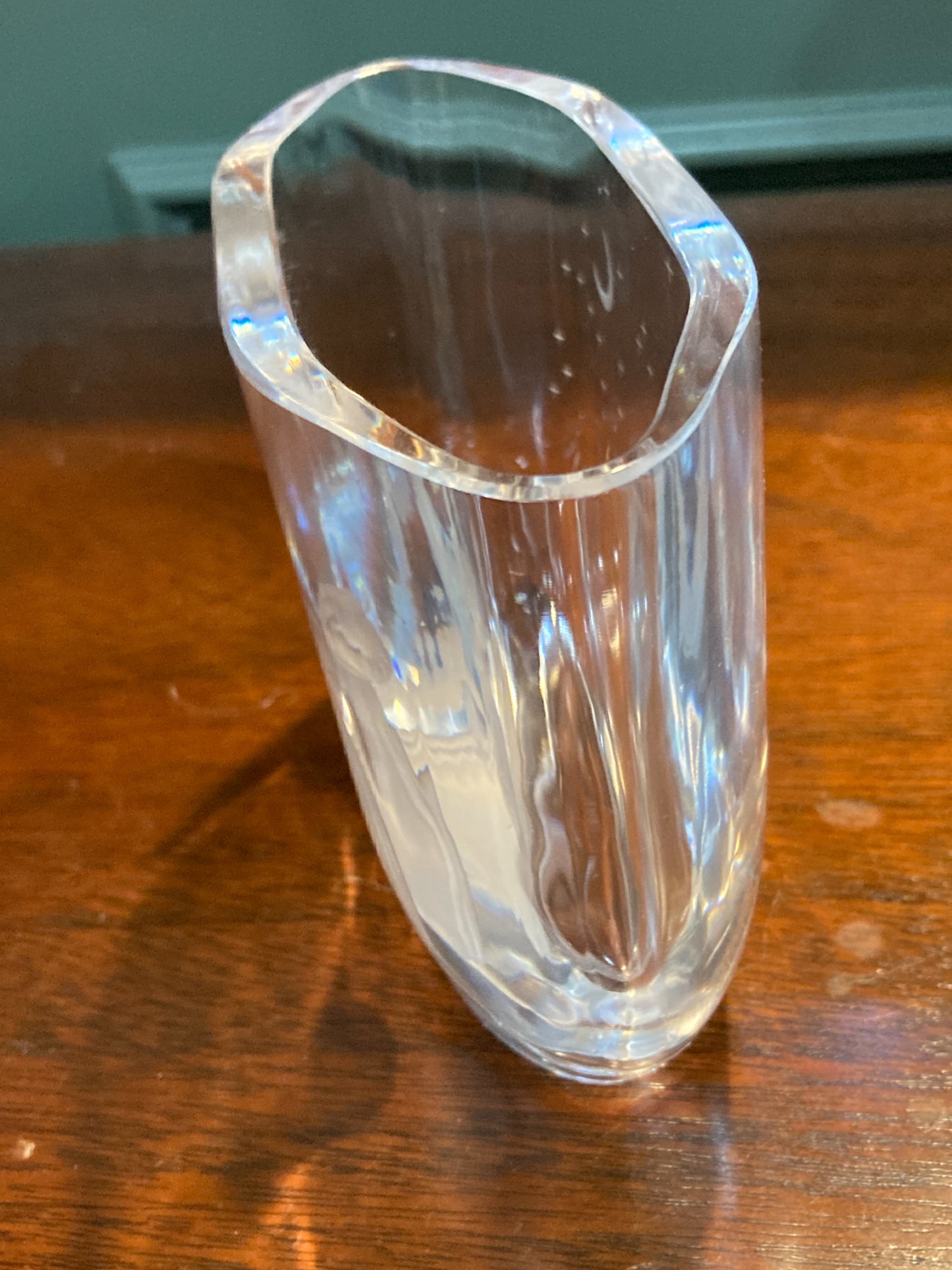 Vintage Orrefors Etched Clear Crystal Moon Starburst Edvin Ohrstrom Vase