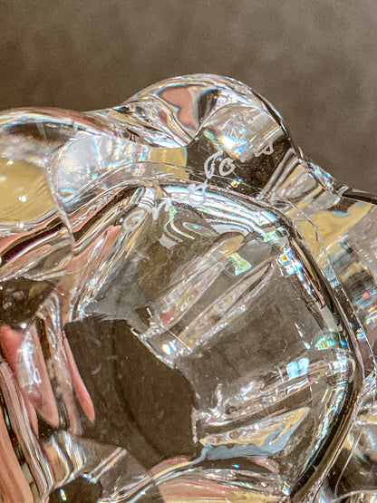 Vintage Orrefors Clear Crystal Flower Shaped Mini Votive Bud Vase