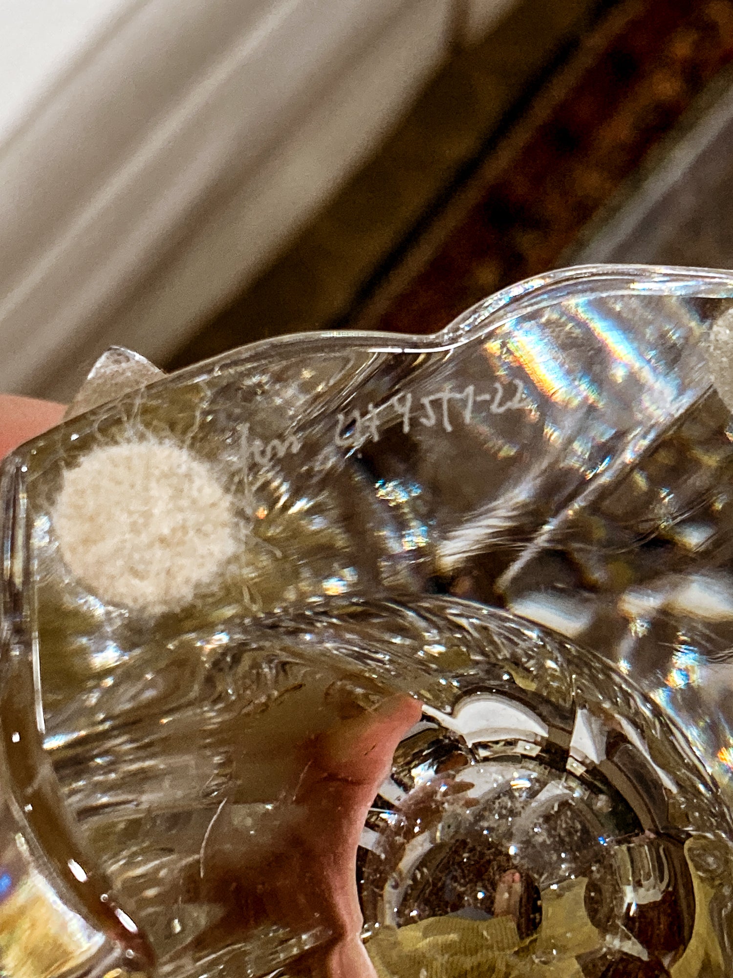 Vintage Orrefors Sweden Lotus Four Petal Tulip Clear Crystal Vase