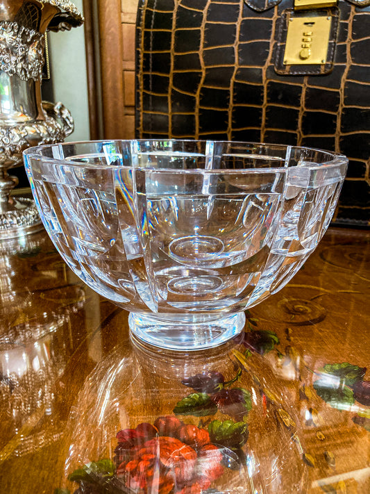 Vintage Orrefors Sweden Thousand Windows Clear Crystal 8 Inch Serving Bowl