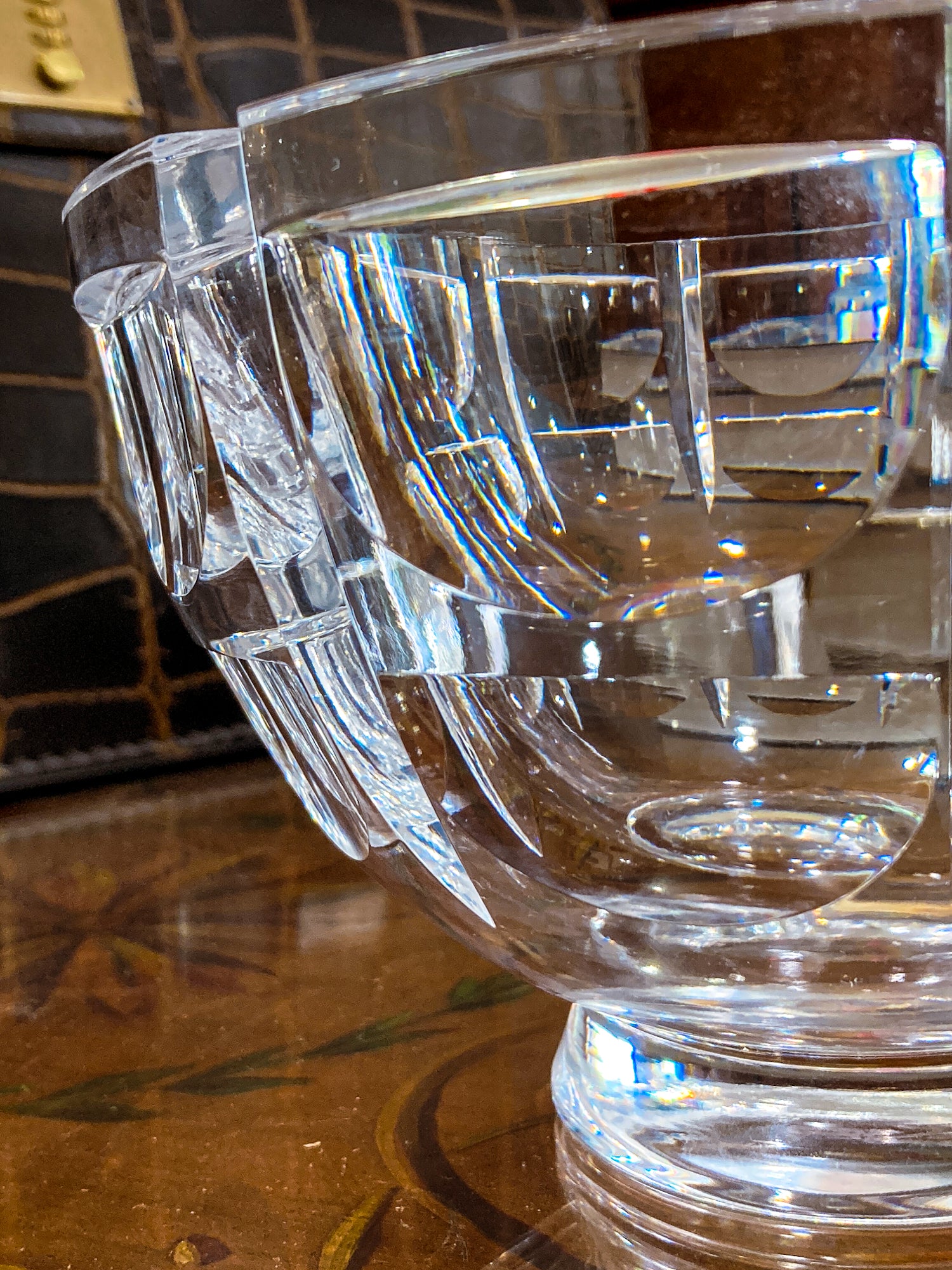Vintage Orrefors Sweden Thousand Windows Clear Crystal 8 Inch Serving Bowl