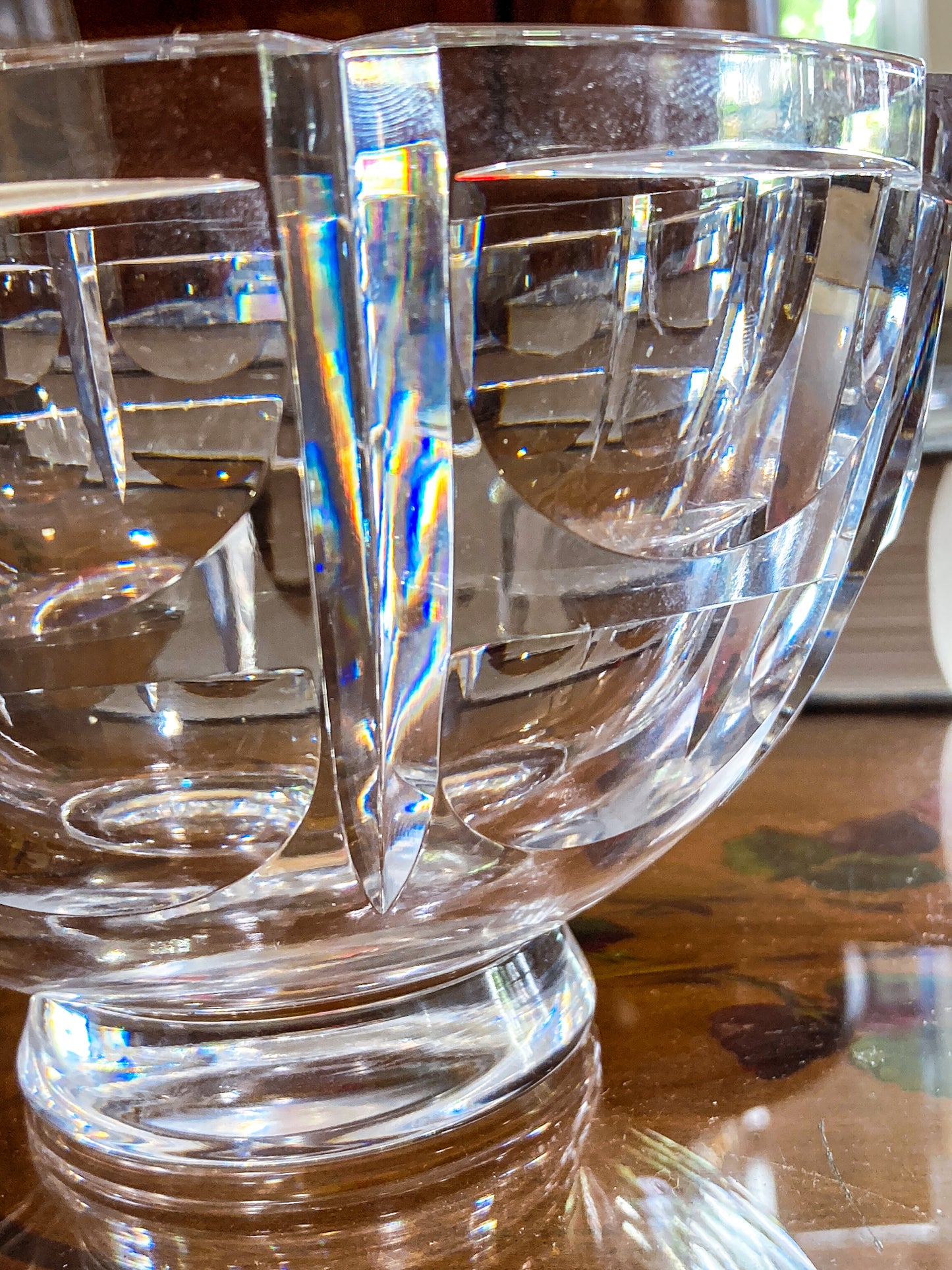 Vintage Orrefors Sweden Thousand Windows Clear Crystal 8 Inch Serving Bowl