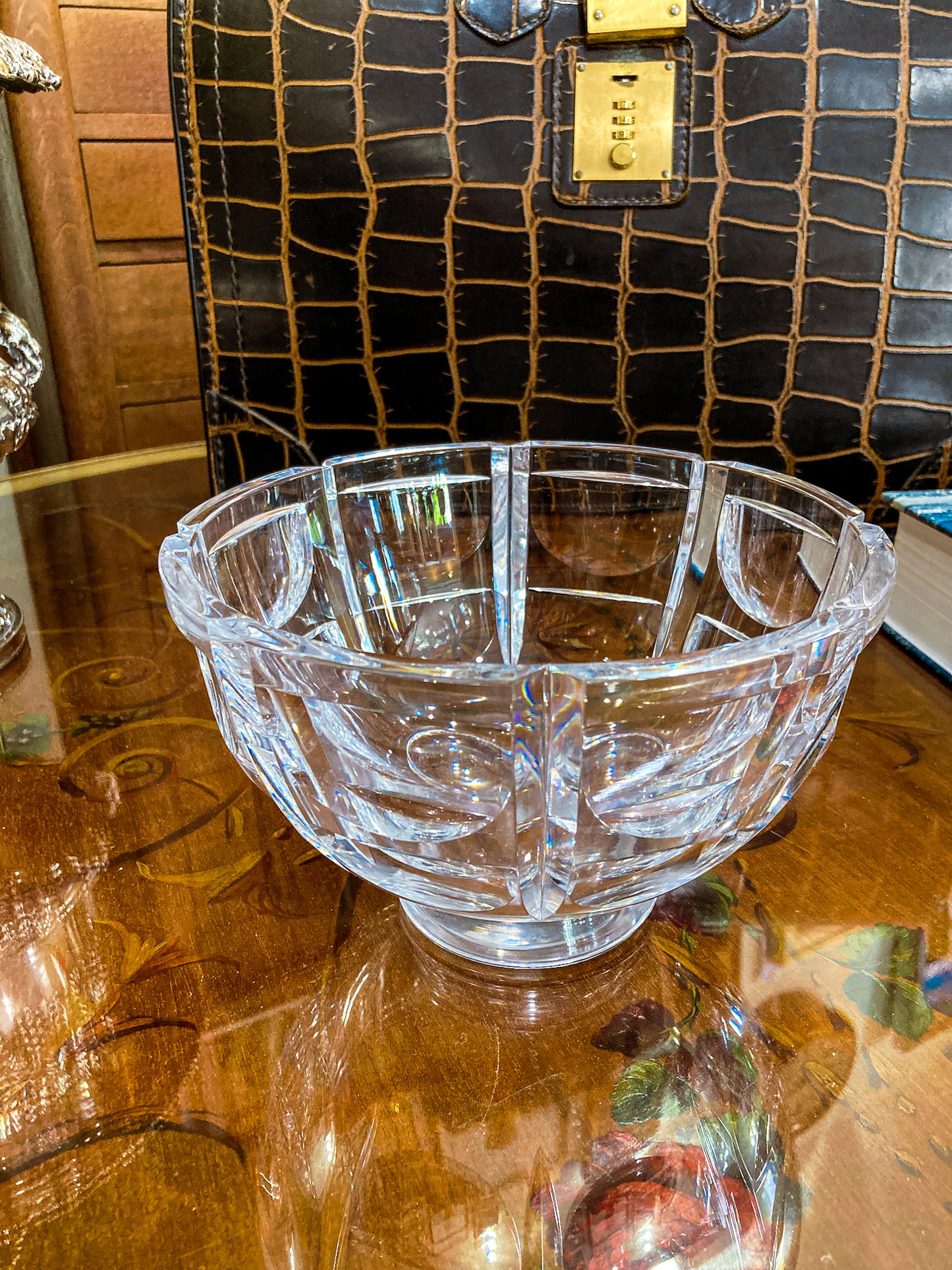 Vintage Orrefors Sweden Thousand Windows Clear Crystal 8 Inch Serving Bowl
