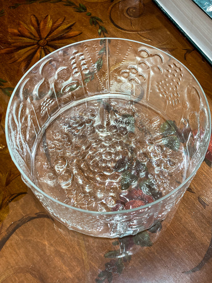 Vintage Stylized Botanical Pattern Oiva Toikka For Iittala Finland Glass Bowl