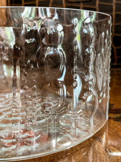 Vintage Stylized Botanical Pattern Oiva Toikka For Iittala Finland Glass Bowl