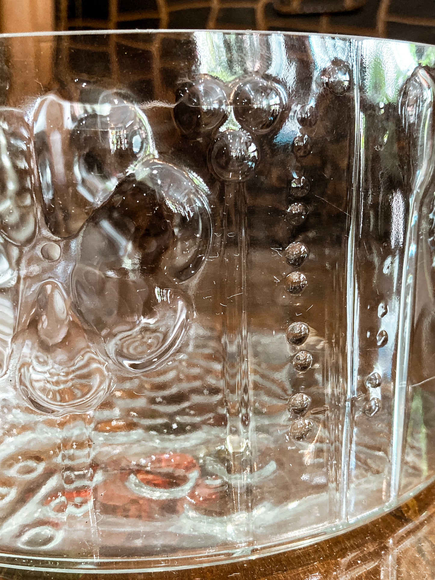 Vintage Stylized Botanical Pattern Oiva Toikka For Iittala Finland Glass Bowl