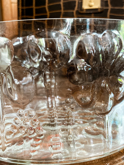 Vintage Stylized Botanical Pattern Oiva Toikka For Iittala Finland Glass Bowl