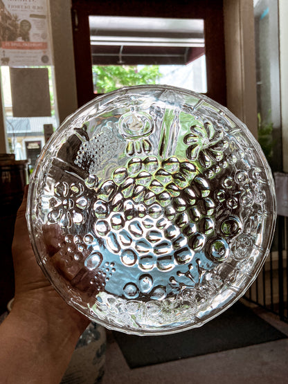 Vintage Stylized Botanical Pattern Oiva Toikka For Iittala Finland Glass Bowl