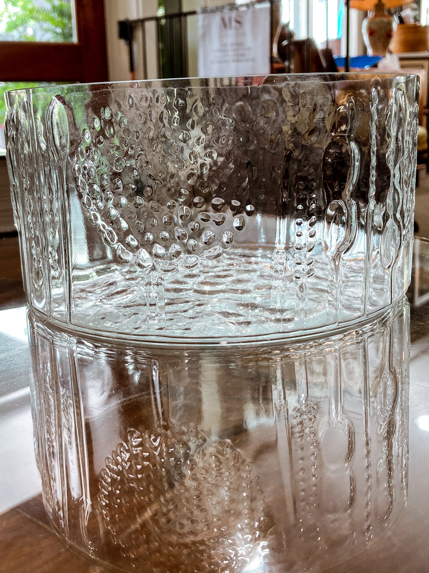 Vintage Stylized Botanical Pattern Oiva Toikka For Iittala Finland Glass Bowl