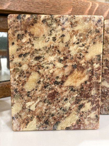 Pair Vintage Hand Carved Planter Pot Chinese Soapstone Bookends