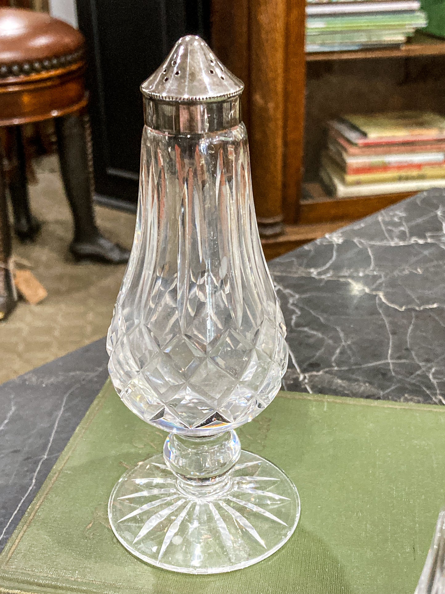 Vintage Pair Waterford Crystal Footed Salt & Pepper Shakers "Lismore" Ireland