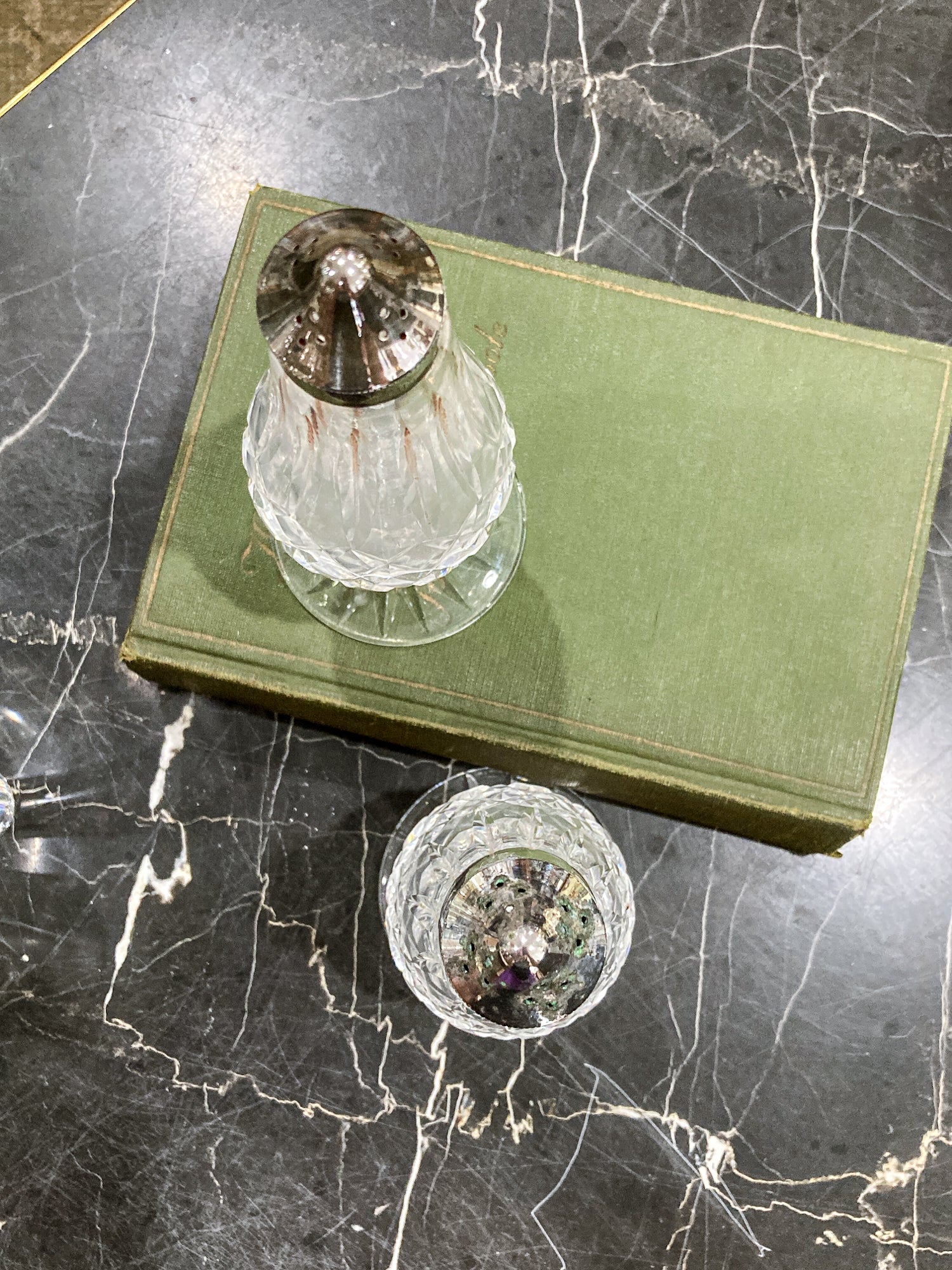 Vintage Pair Waterford Crystal Footed Salt & Pepper Shakers "Lismore" Ireland
