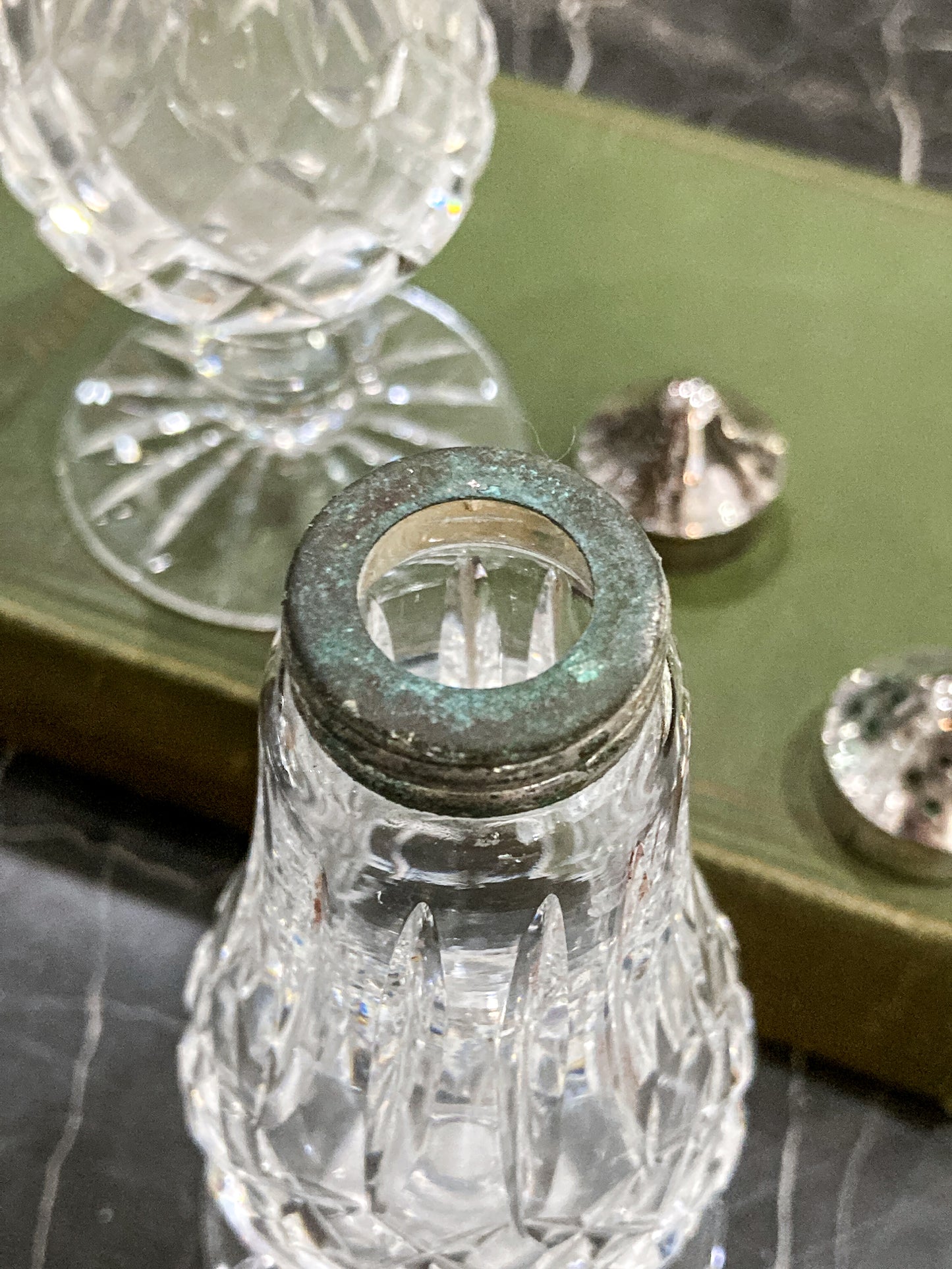 Vintage Pair Waterford Crystal Footed Salt & Pepper Shakers "Lismore" Ireland
