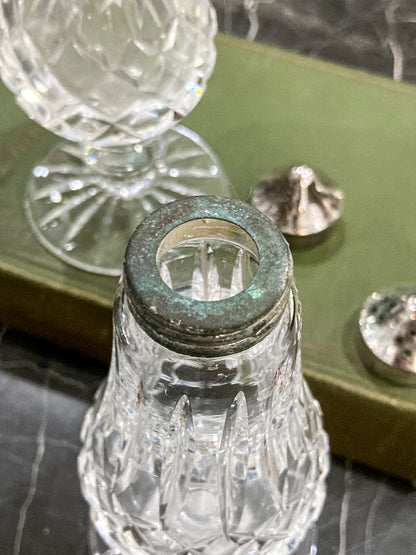 Vintage Pair Waterford Crystal Footed Salt & Pepper Shakers "Lismore" Ireland